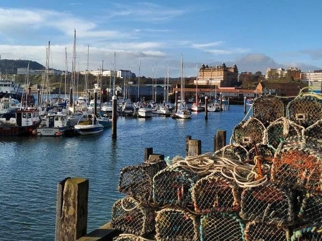 Scarborough Harbour in the sun.