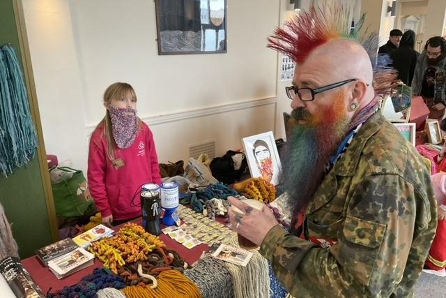 A real multi-coloured facial fuzz!