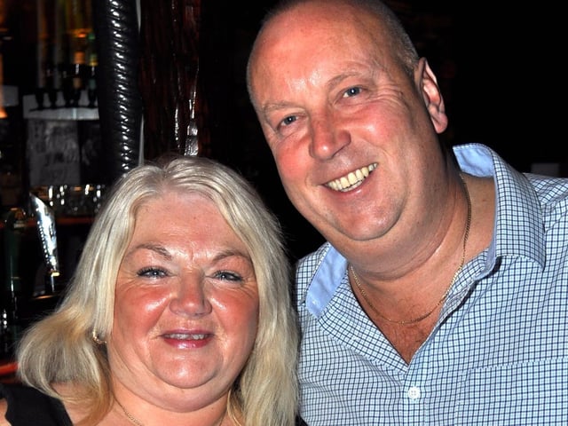 Gail and Nigel having a drink in Pickwick