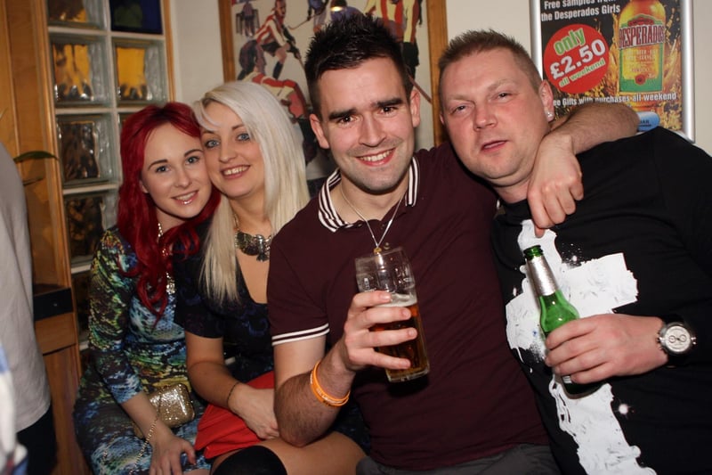 Amber, Lorraine, Danny and Andy on a work do