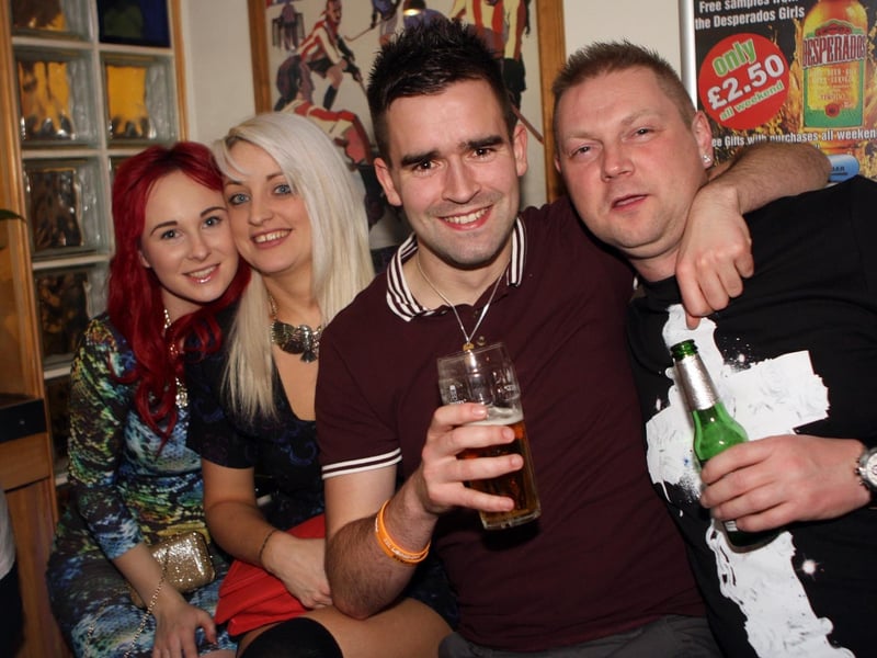 Amber, Lorraine, Danny and Andy on a work do