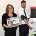 Launching the new blood pressure machine scheme are, from left, librarian Kimberley Harston, Councillor Nick Coultish and Andy Kingdom, East Riding of Yorkshire Council’s director of public health.