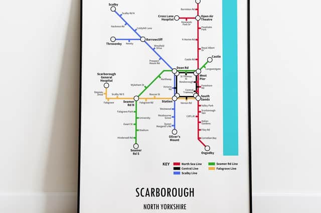 The underground-style map of Scarborough by Underdog Studio.