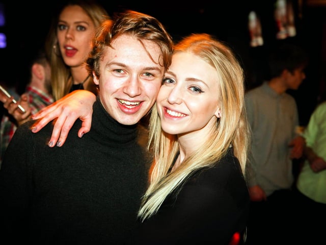 Willem and Meg in Blue Lounge.