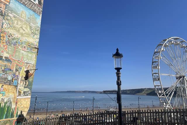 An arty view of Scarborough's seaside and big wheel
