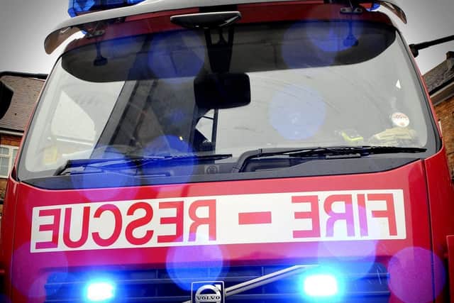 Fire crews were called to a blaze at a garage in Burniston, near Scarborough.
