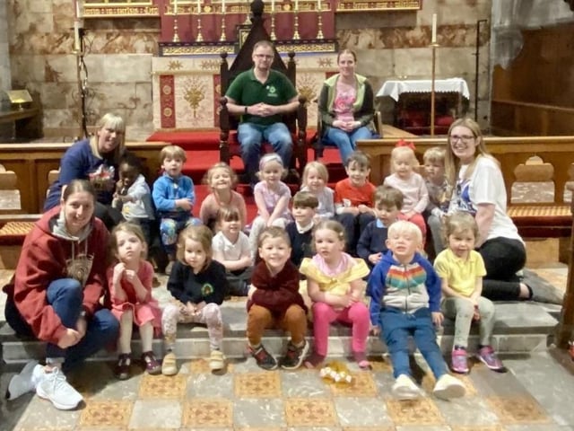 Children from Green Hedges Day Nursery celebrated at St Martin on the Hill church