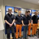 Pictured are some of Severfield plc’s 2022 apprentice intake. Photographed (left to right) Daniel Balfour, Scott Wallace, Stephen Beatty, James Leonard, Alex Phair and Kyran Gilmore.