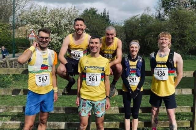 Scarborough AC members at the Guisborough Moors Fell Race.
