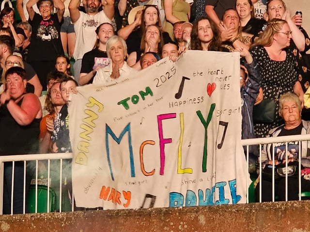 Banner of support for McFly. photo: Lou French