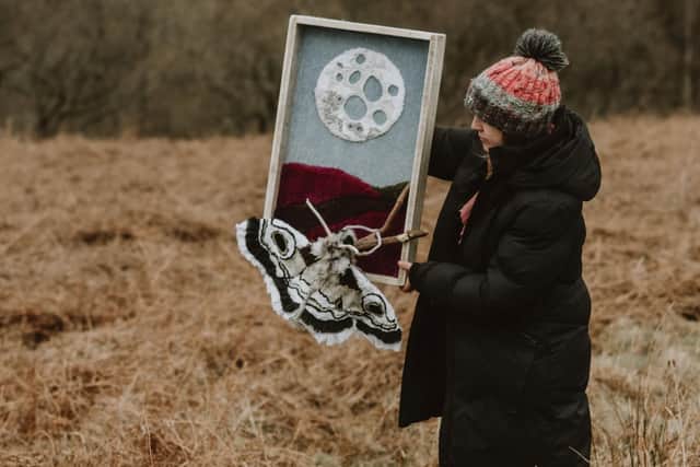 Anna Tennant (Magick and Wylds) with her work Moorland Moth.