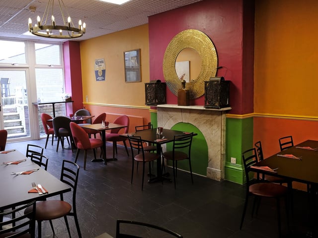 The spacious restaurant has lots of room for everyone.