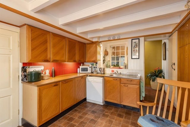The beamed kitchen and breakfast room.