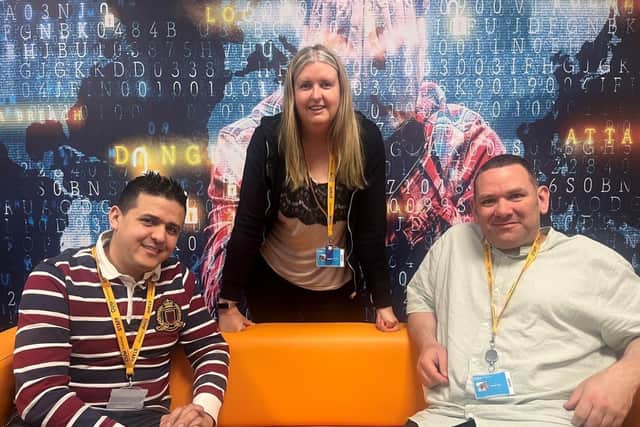 Coventry University's Cyber Security team. Left to right: Mohamed Gorada, Camilla Stevenson, Richard Uttley.