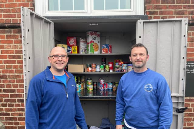 Matthew Davies (headteacher) and Peter Roberts (Blue Star Welding).