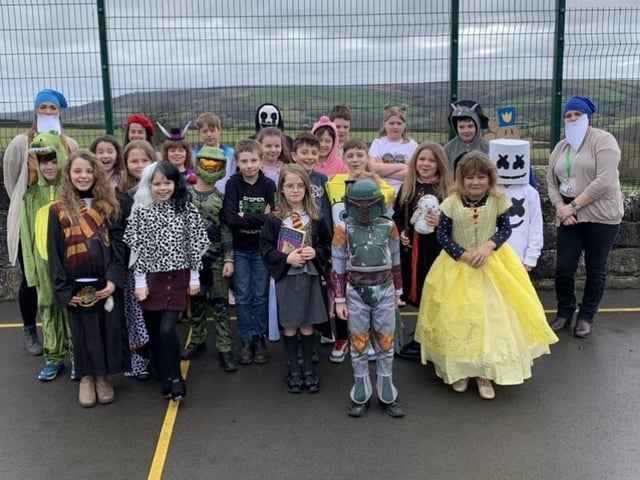 Some of the book day characters at Egton School.