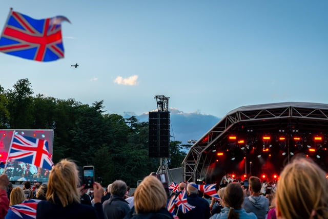 The Castle Howard Proms crowd were treated to a flyover from a genuine WWII Supermarine Spitfire which pitched and rolled overhead.