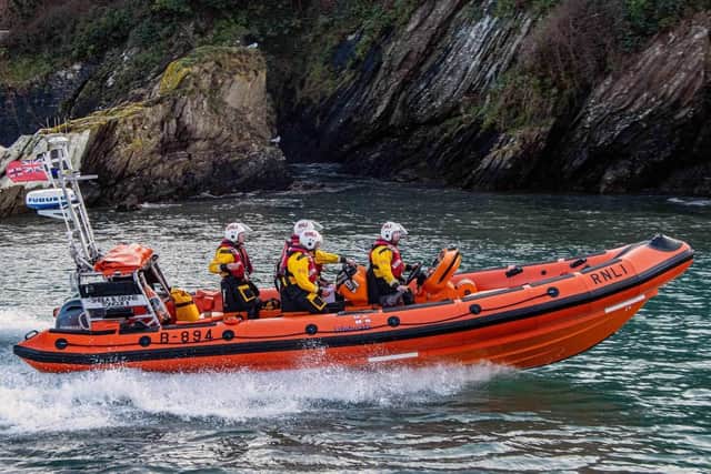 Looe lifeboat Sheila and Dennis Tongue II returning to station on 24 February 2024. Image: RNLI/Ian Foster