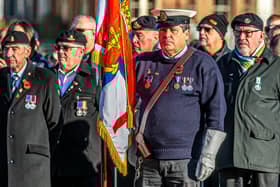 The 2023 Remembrance service in Whitby's Dock End.