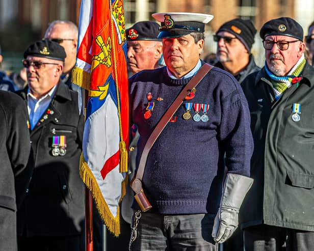 The 2023 Remembrance service in Whitby's Dock End.