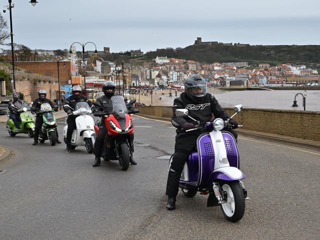 Scarborough Castle makes a perfect backdrop for the rally-goers