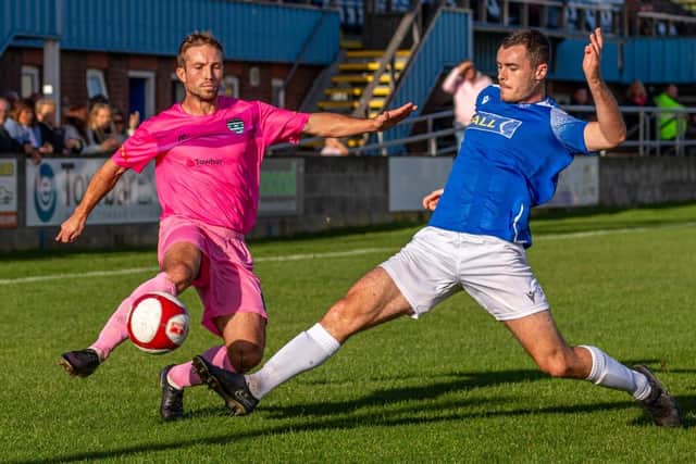 Whitby Town’s pink kit was a big hit for Breast Cancer Now charity. PHOTOS BY BRIAN MURFIELD