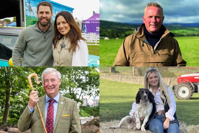 TV stars at this year’s Great Yorkshire Show include Kelvin and Liz Fletcher, of Fletchers On The Farm,Jules Hudson of Escape to the Country,  The Yorkshire Vet, Peter Wright  and Harriet Cowan, of Clarkson's Farm.