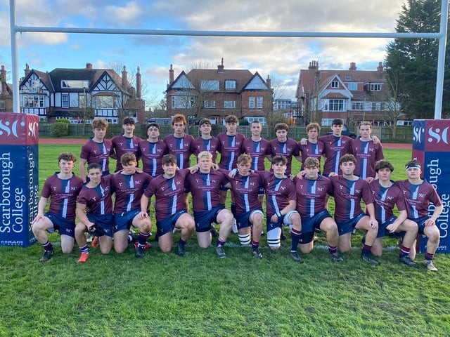 Scarborough College U18 rugby team.