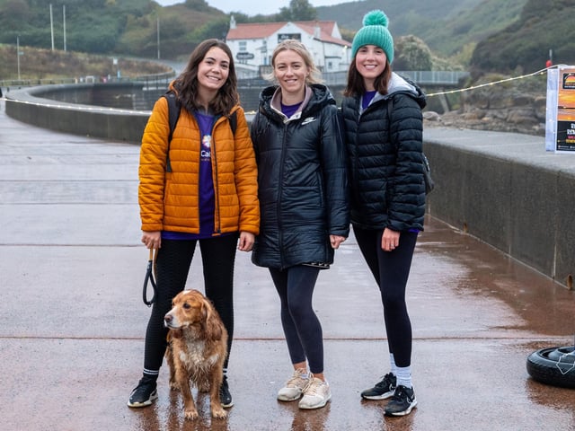 Four-legged friends joined their human friends on the walk.