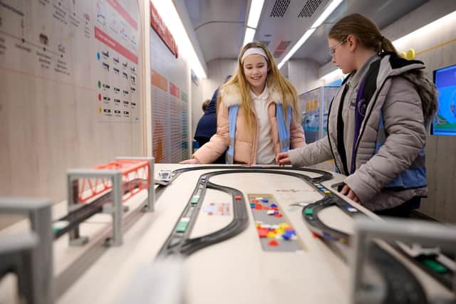 Schoolchildren try the hands on activities in Crewe - Credit Avanti West Coast