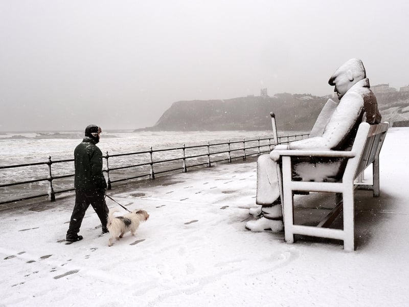 Winter snow comes to Scarborough.