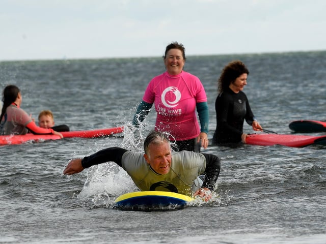 People taking part in the Wave Project at the Scarborough Surf Festival.