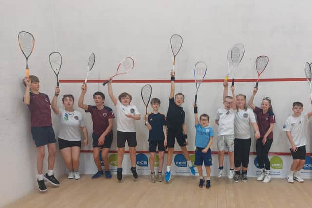 The competitors enjoy the Scarborough Squash Academy Junior Championship.