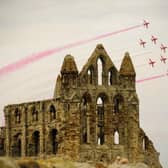 The Red Arrows over Whitby Abbey. (Pic credit: Ceri Oakes)