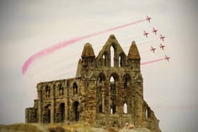 The Red Arrows over Whitby Abbey. (Pic credit: Ceri Oakes)