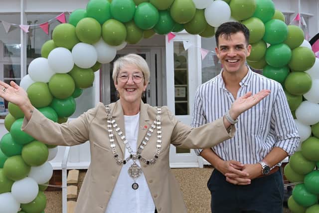 Mayor of Whitby, Coun Sandra Turner, at the Jubilee House celebrations.