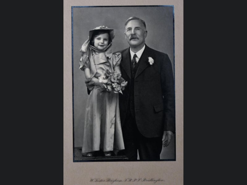 A young Anne Clough pictured with her grandfather Ernest Whiteley.