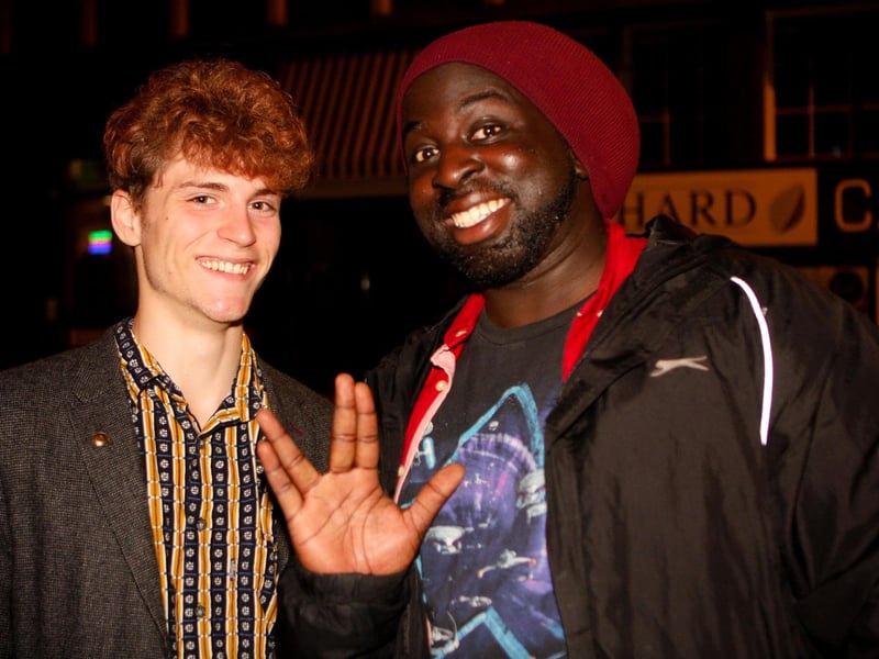 Ruben and Ernest enjoying their big night out in The Waterhouse