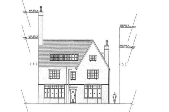 Proposed elevations at 3 Rutland Street, Filey.