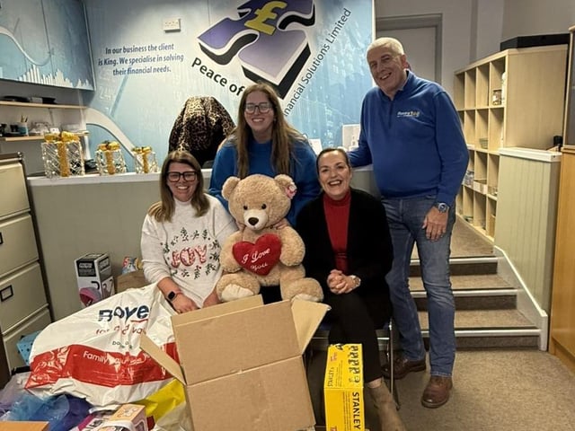 The team at Peace of Mind Financial Solutions acted as a donation point