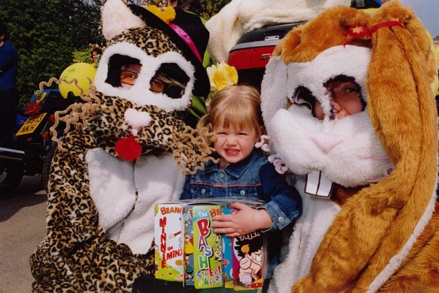 Children from Chesterfield Sure Start and Healthy Living Centre (HLC) received an early Easter treat  in 2003 courtesy of the Derbyshire branch of the British Motorcyclists Federation (BMF).