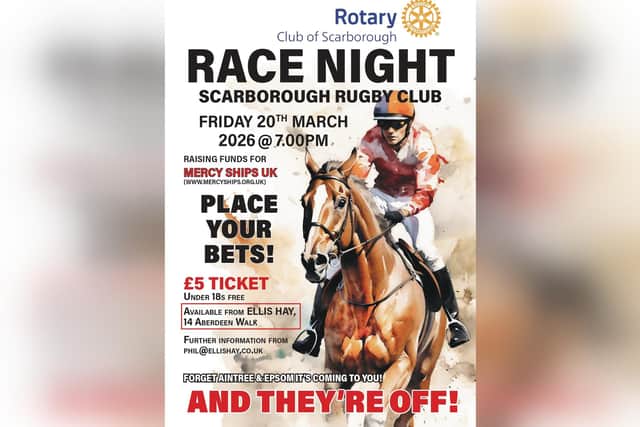 Race night coming up at Scarborough Rugby Club.