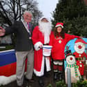 Rotary Club President Roger Cannon with Santa and Charter Mayor of Scarborough Janet Jefferson