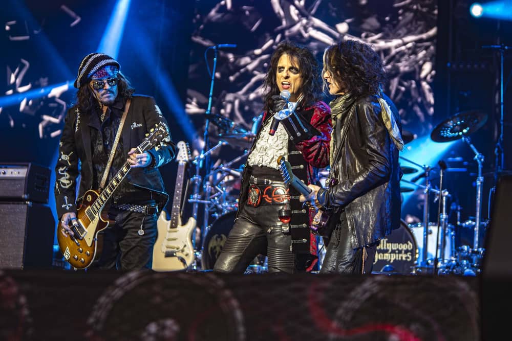 Hollywood Vampires on stage at Scarborough Open Air Theatre, in 2023. photo: Cuffe & Taylor