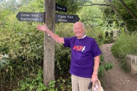 John Maskill is walking the Cinder Track to raise money for PSPA in his wife's memory