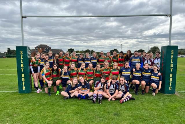 Scarborough RUFC Girls Under-16s combined with Old Crossleyans Under-16s to play against Selby Under-16s