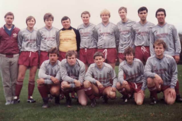 The Wreyfield FC seniors team from a season during the early 1980s are, back, from left, Paul Lumbis, Kevin Marson, Mick Trotter, Gary Mollon, Steve Rowntree, Mel Trotter, Micky Dennis, Pete Minghella and Taffy Williams; front, from left, Paul Walker, Rob Newton, Clive Porter, Tim Walsh and Gordon Hopkins.