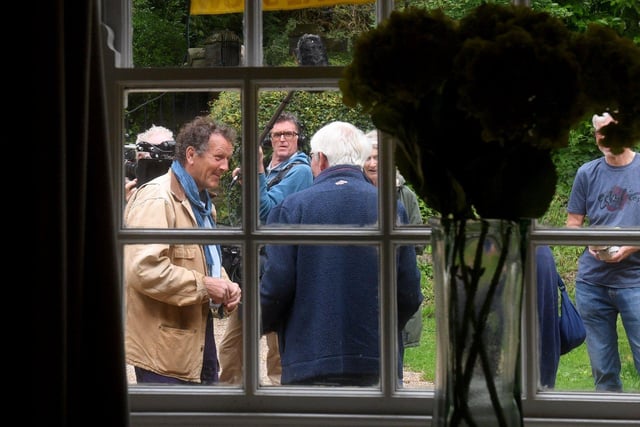 TV presenter Monty Don is pictured filming at the show.
