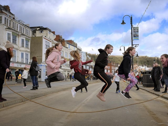 A part of every child's youth in Scarborough, getting the afternoon off school on Shrove Tuesday to go skipping on the seafront.
