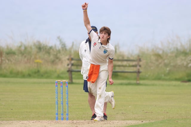 A Sewerby CC bowler in action.